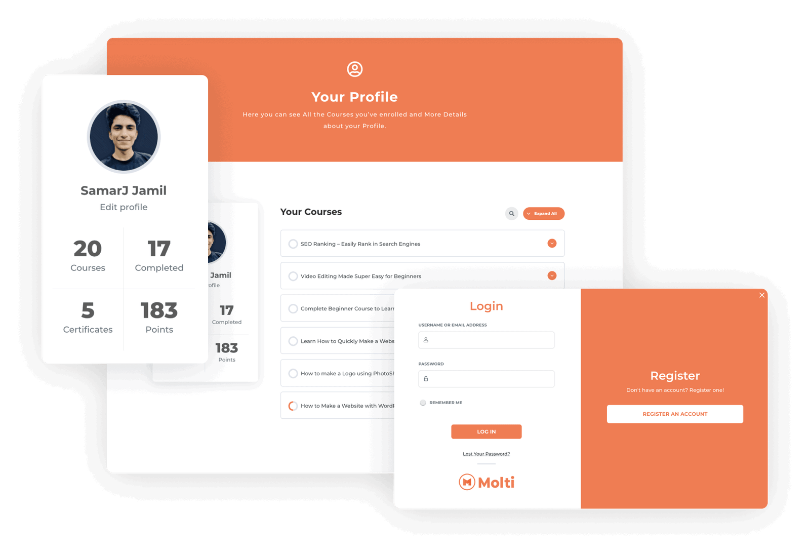 Molti LMS Account area