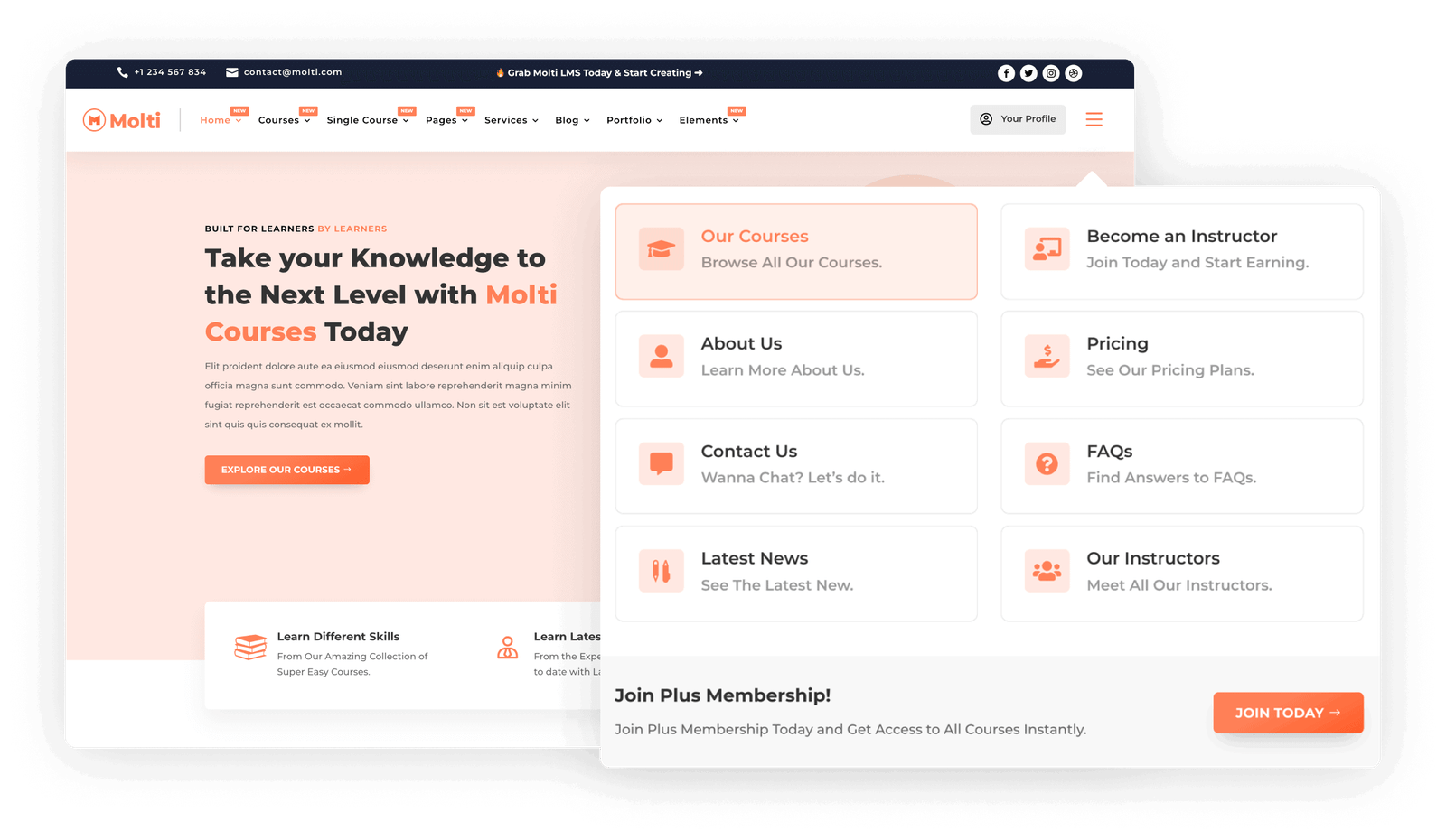 Molti LMS - Advanced Dropdown Menu